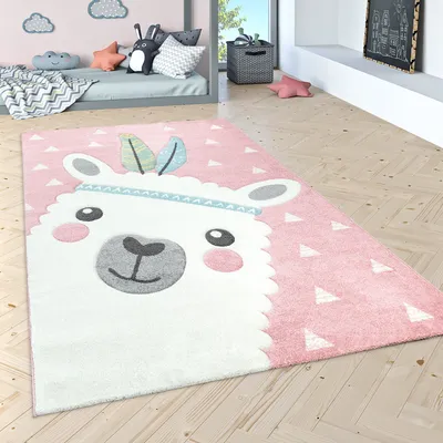 Image de Tapis pour chambre d'enfant Couleurs pastel modernes, motifs mignons, effet 3D Dimensions : 133 cm carrés