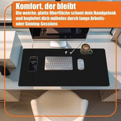 Productafbeelding van Famanu XXL muismat voor kantoor en gaming - Antislip, 900x400 mm, koolstof