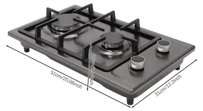Obrázok produktu pre Plynový sporák, 2 horáky, prenosný a univerzálny, čierny