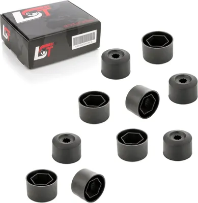 Produktbild von 10x Radschrauben Abdeckkappen Radschraubenkappe 17mm schwarz für AUDI PORSCHE