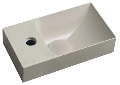 Productafbeelding van Sapho PICCOLINO betonnen wasbak, 30,8x17 cm, met linker kraangat, kleur: zand, afwerking: mat