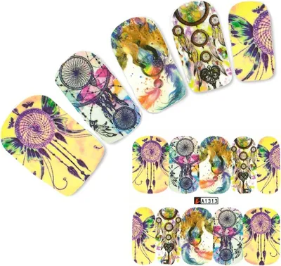 Produktbild von Tattoo Nail Traumfänger Federn Aufkleber Nagel Sticker