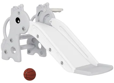 Produktbild von AIYAPLAY Kinderrutsche, 3 in 1 Kleinkinderrutsche mit Basketballkorb, Basketball