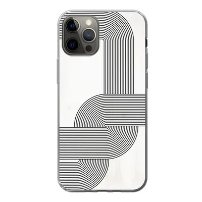Produktbild von MuchoWow® Handyhülle Schutzhülle Hülle für iPhone 13 Pro Kunst - Schwarz - Weiß - Linie Silikon Softcase Handy Hülle - Handy-Tasche