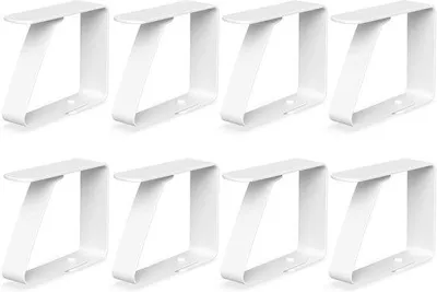 Produktbild von Tischdeckenklemmen Innen Außen 8 Stück weiß Edelstahl