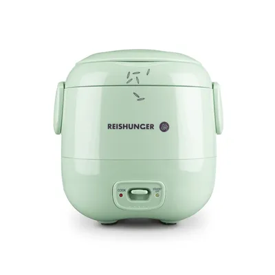 Produktbild von REISHUNGER Mini Reiskocher, salbeigrün | 0,3 L - 1-2 Portionen | hochwertige Keramikbeschichtung - Premium Topf | Handliche Größe für kleine Haushalte