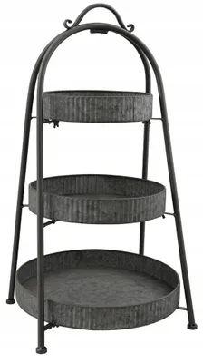 Produktbild von Styldekor Grauer 3-stufiger Metall Etageré 68 cm