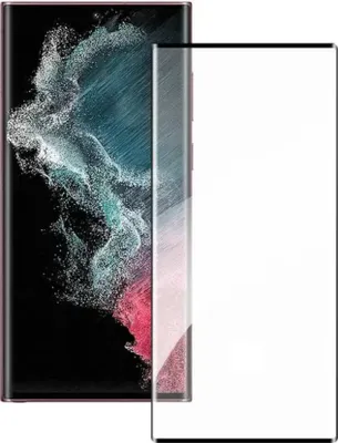 A smartphone screen protector is shown next to a smartphone.