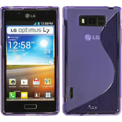 Produktbild von PhoneNatic Case kompatibel mit LG Optimus L7 - lila Silikon Hülle S-Style + 2 Schutzfolien