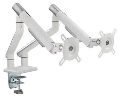 Produktbild von Gefederte Tischhalterung, Doppelarm, Tischmontage, weiß HDWR SolidHand-BS02