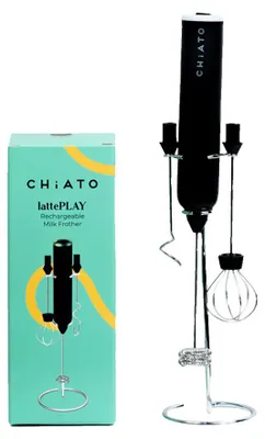 Image de Mousseur à lait électrique CHiATO lattePLAY - noir