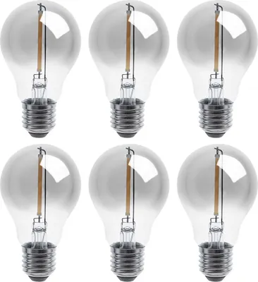 Produktbild von 6 x LED Filament Leuchtmittel Birnenform 2,3W = 15W E27 Rauchglas smoky 136lm warmweiß 2700K