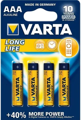 Produktbild von Varta 04103, Einwegbatterie, AAA, Alkali, 1,5 V, 4 Stück(e), Gold, Gelb