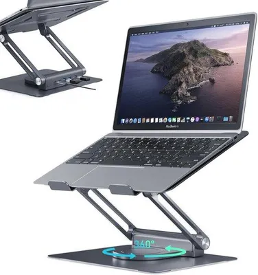 Produktbild von Famanu Laptopständer mit USB-C und USB-A – Ergonomischer faltbarer Ständer für 7"-17" Laptops
