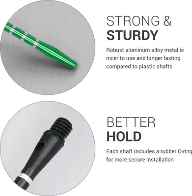Produktbild von kwmobile Dart Shafts Set mit Gummi Ring - aus Aluminium - 2ba Gewinde - 48mm lang - Dartpfeil-Schäfte Dartschäfte - versch. Farben und Anzahl