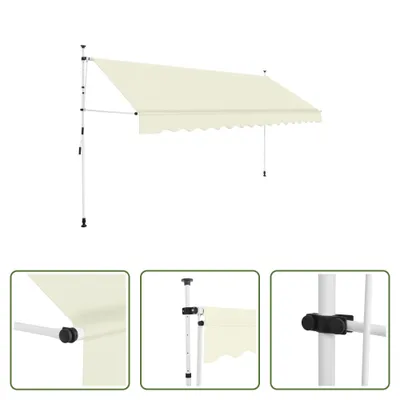 Immagine prodotto di The Living Store Tenda da sole retrattile azionata a mano 400 cm Bianco crema