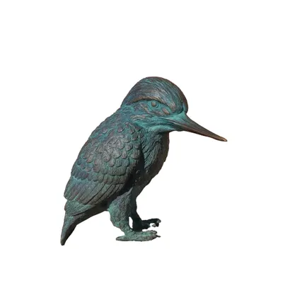 Produktbild von Schöne Tierfigur Eisvogel für den Garten zur Dekoration, aus Bronze Neu Frostfest Witterungsbeständig, Gartenfigur Bronzefigur BOBS-1539