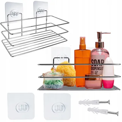 Produktbild von SEPIO Duschablage Silber, Badezimmer Organizer Ein Regal, Duschablage zum Hängen, Duschregal Organizer, Shower Shelf