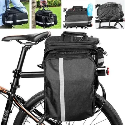 Productafbeelding van Famanu fietstassen voor bagagedrager, 10 tot 27 liter - Waterdicht met regenhoes