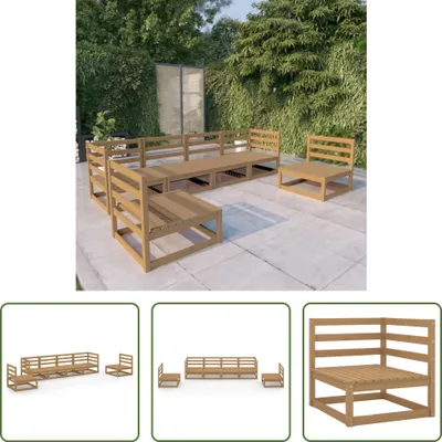 Produktbild von The Living Store 6-tlg. Garten-Lounge-Set Honigbraun Massivholz Kiefer