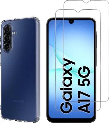 Produktbild von Hülle für Samsung Galaxy A17 5G mit 2 Displayschutzfolien aus Hartglas Phonillico®