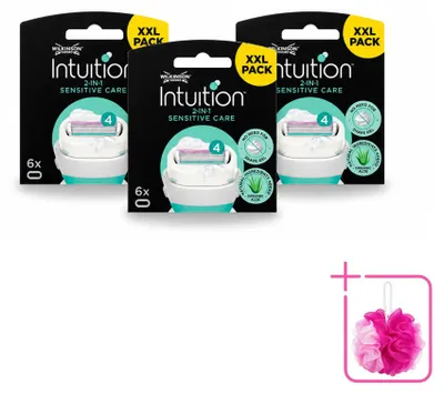 Imagen del producto de 3 hojas de repuesto Wilkinson Intuition Sensitive Care, diseñadas para pieles sensibles, pack ahorro - 3 unidades
