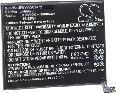 Produktbild von vhbw Akku Ersatz für Wiko 466479 für Handy Smartphone Telefon (3900 mAh, 3,85 V, Li-Polymer)