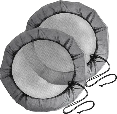 Produktbild von x Regentonnen-Abdecknetz, 95 cm Regentonnennetz mit Kordelzug für Staubschutz, Verfallschutz, Mückenschutz, Schwarz