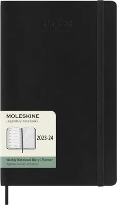 Produktbild von Moleskine 18 Monate Wochen Notizkalender 2023/2024, L/A5, 1 Wo = 1 Seite, Rechts Linierte Seite, Soft Cover, Schwarz