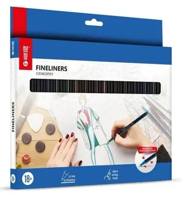 Produktbild von Feinliner, 0,4 mm, 18 Farben, Marke MemoBe