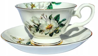 Produktbild von TASSE DÜNNES PORZELLAN ES KNOCHENPORZELLAN Blumen Weiße Rose 220ml