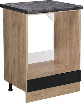 Produktbild von Herdumbauschrank Vicco R-Line Schwarz Hochglanz 60 cm , AP Anthrazit, Model 46518