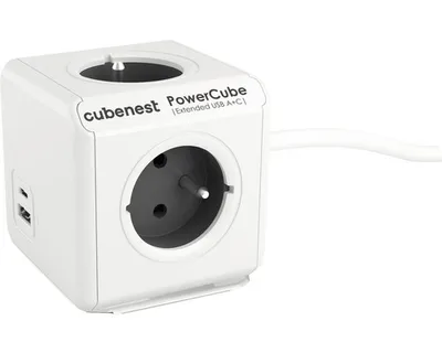 Obrázok produktu pre Predlžovací kábel PowerCube USB PD 20W, USB, USB-C, 4x zásuvka, 1,5m šedý