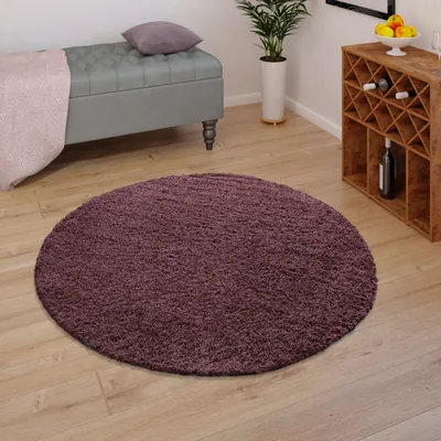 Produktbild von TT Home Teppich Hochflor Wohnzimmer Shaggy Soft Und Flauschig Moderne Unifarbene Designs Größe 200 cm Rund