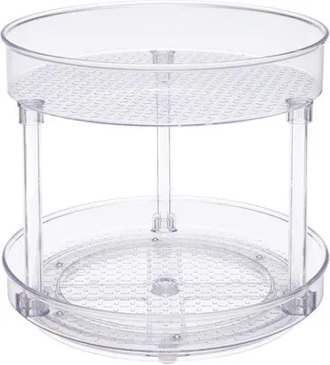 Produktbild von Famanu Lazy Susan Drehteller, 2 Ebenen, transparent, Organizer, 22,9 cm