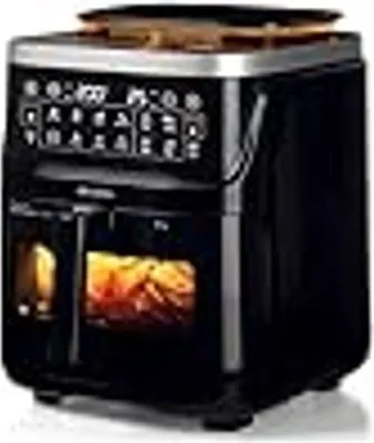 Produktbild von Ariete 4636 Teplovzdušná fritéza s funkciou pary Gril, 1700 W, funkcia sušenia, 10 funkcií varenia, priehľadný kôš, časovač, vnútorné osvetlenie, čierna