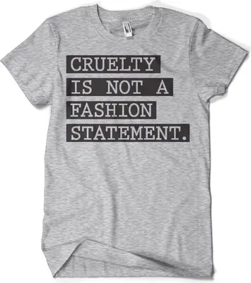 Produktbild von Cruelty Is Not A Fashion Statement T-Shirt - Small - Heather-Grey