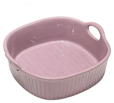 Obrázek produktu pro Keramická zapékací miska, 1 kus, žáruvzdorná do 250 °C, se dvěma úchyty, pro mikrovlnnou troubu a fritézu