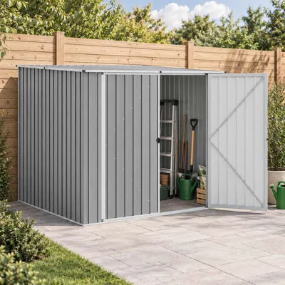 Image de vidaXL Abri de jardin Gris 195x198x159 cm Acier galvanisé
