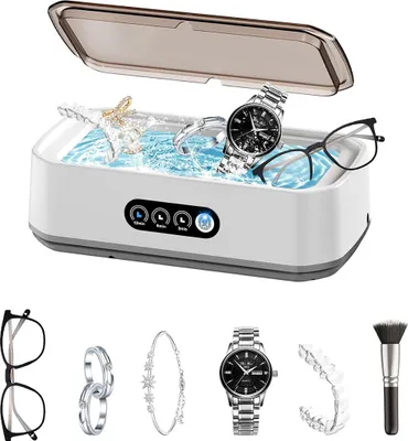 Produktbild von Edelstahl Ultraschallreiniger 650 ml, 49 kHz, 3 Reinigungsprogramme, perfekt für Schmuck, Uhren, Brillen & Accessoires