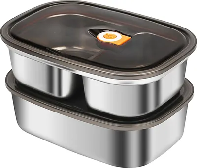 Produktbild von Lunchbox Edelstahl, 1,2L + 1,7L, Auslaufsicher, Tragbar, für Arbeit und Schule