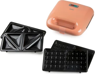 Produktbild von Domo DO1106C, 2 Waffel(n), Viertel, Dreieck, Pink, 0,9 m, 750 W, 220 - 240 V
