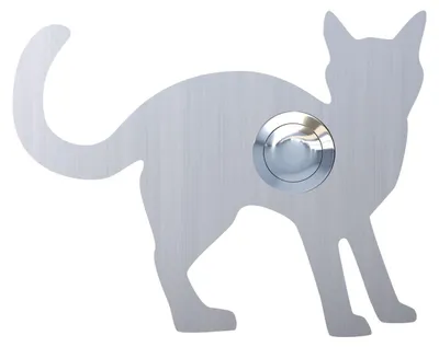 Produktbild von Türklingel Katze ''Leo'' in Edelstahl