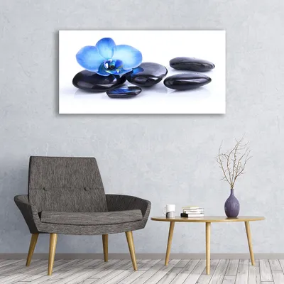 Produktbild von Glasbilder 120x60 Wandbild Druck auf Glas Blume Steine Kunst