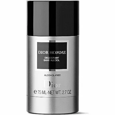 A product shot of a Dior Homme deodorant stick against a white background.
