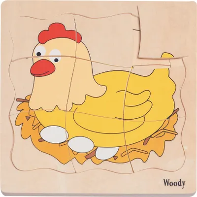 Produktbild von Puzzle auf dem Brett "Evolution des Huhns"