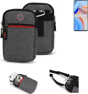 Produktbild von K-S-Trade Holster Gürteltasche kompatibel mit Oppo K7x Handy Tasche Schutz Hülle grau Zusatzfächer 1x