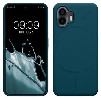 Produktbild von kwmobile Handyhülle für Nothing Phone (2) Hülle - Case Silikon - Kabelloses Laden - Schutzhülle Cover in Petrol matt