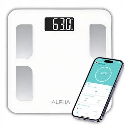Produktbild von Elektronische Waage Alpha Smart Scale-Körperanalyse, BMI, BMR, FitDays