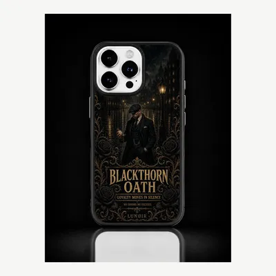 Immagine prodotto di Custodia per iPhone 16 Pro, cover protettiva per cellulare con motivo "Schwarzdorn" – LUNØIR ©